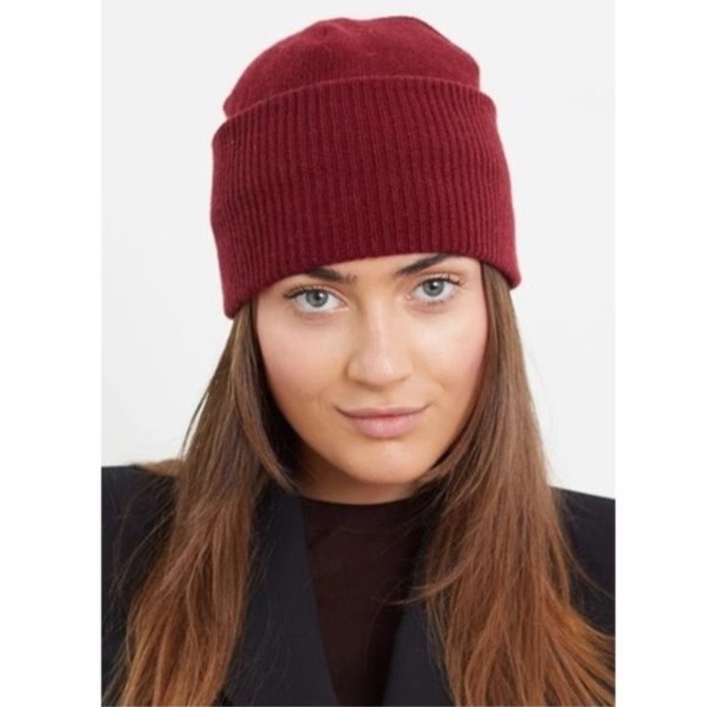 Portolano Cashmere Wide Rib Cuff Beanie